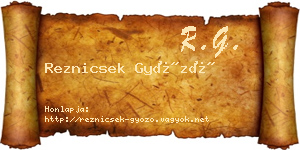 Reznicsek Győző névjegykártya